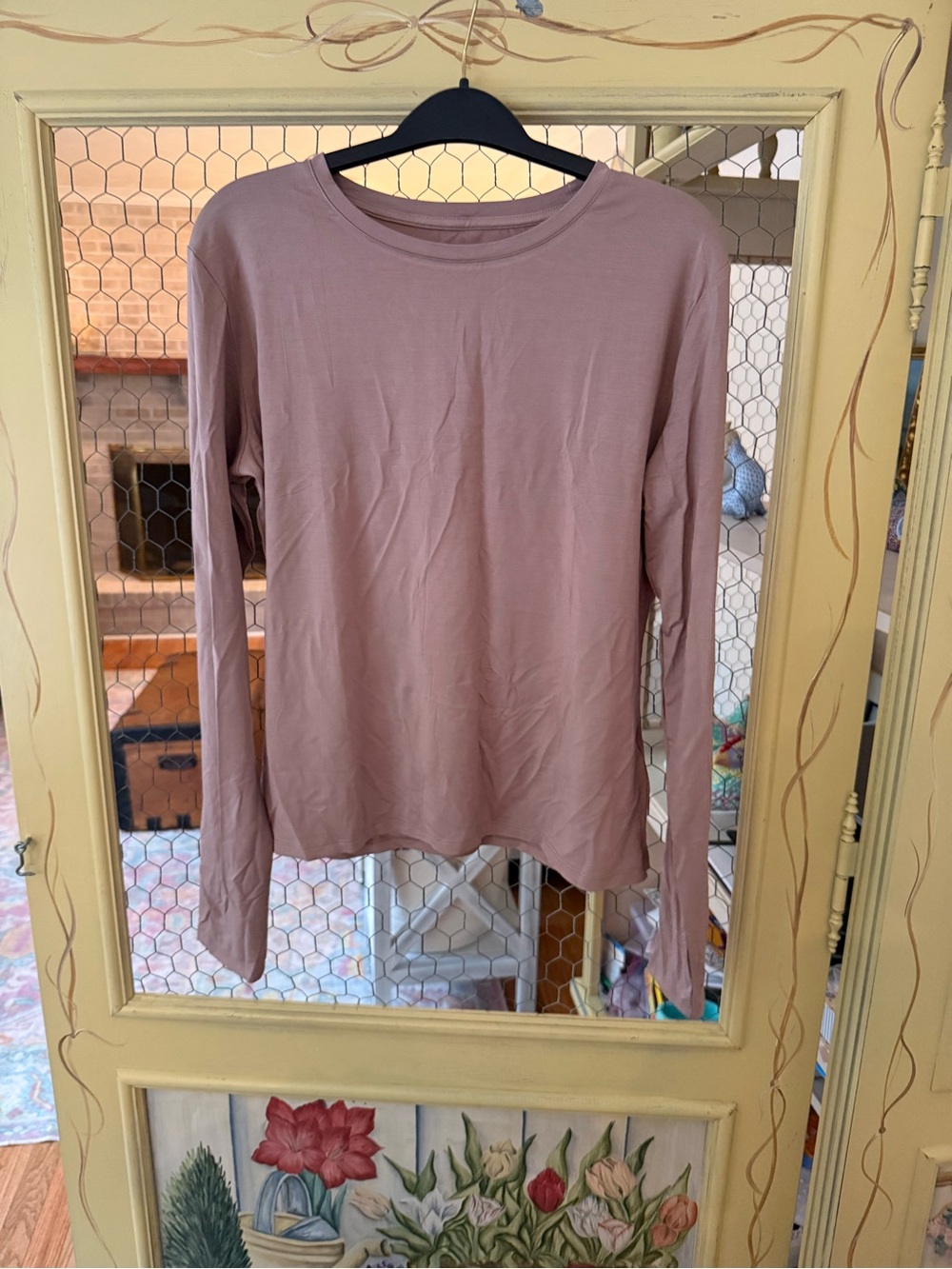 Everyday Long Sleeve Crewneck Top in Dusty Mauve